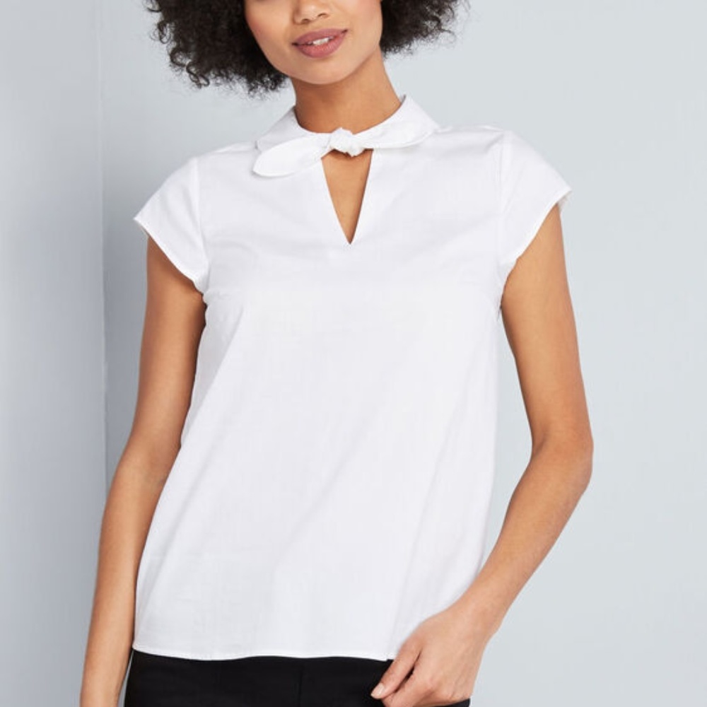 NWT Modcloth It's a Tie Cotton Blouse